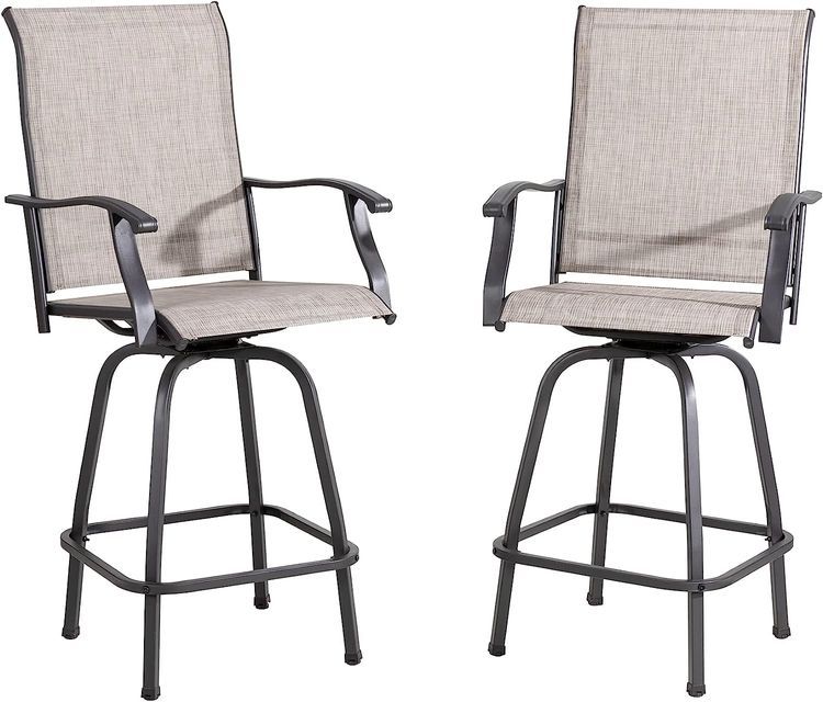 No. 6 - Vongrasig 2 Piece Patio Swivel Bar Chairs - 1