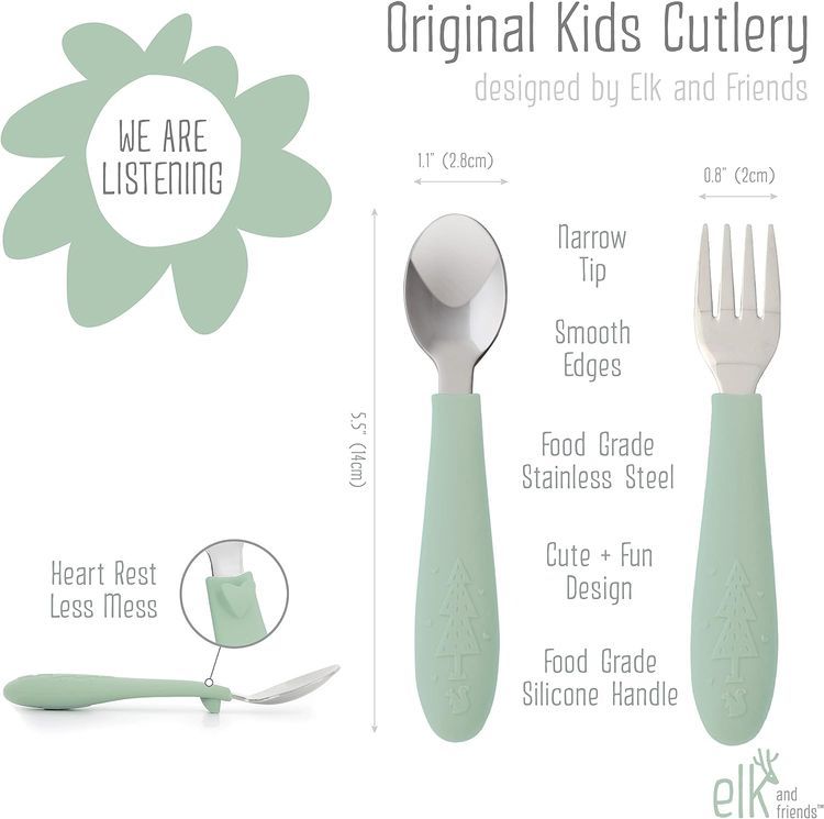 No. 4 - Elk and Friends Kids Silverware with Silicone Handle - 3