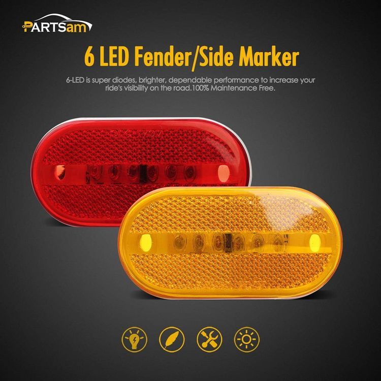 No. 10 - Partsam 4 Inch Trailer Clearance or Side Marker Light - 2