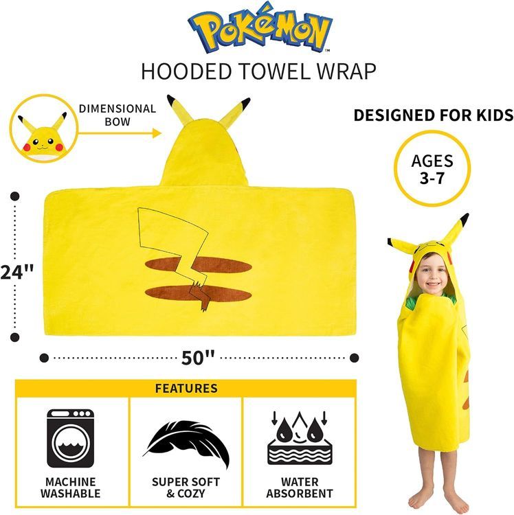 No. 1 - Franco Kids Pokemon Pikachu Bath/Pool/Beach Towel - 5