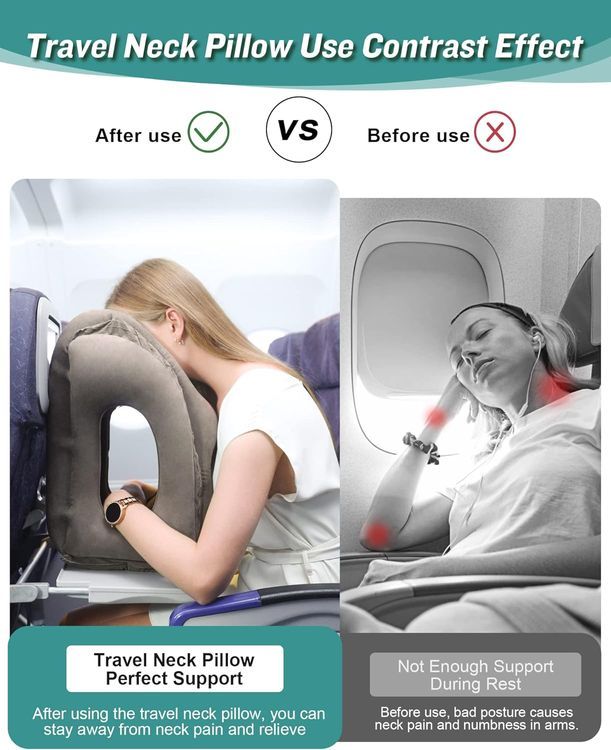 No. 1 - JefDiee Inflatable Travel Pillow - 5