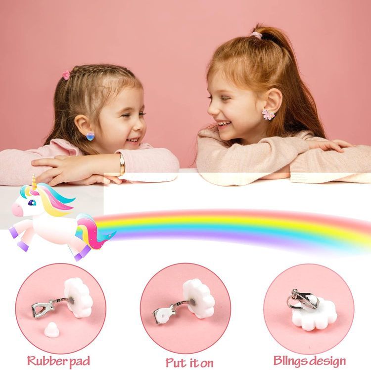 No. 8 - Kids Clip On Earrings for Girls Ages 4-12 - 2