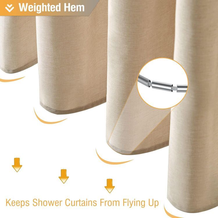 No. 4 - BTTN Fabric Shower Curtain Set - 4