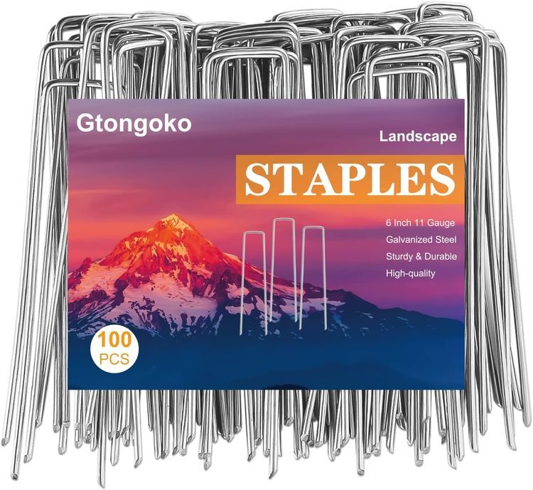 No. 10 - Gtongoko 6 Inch Galvanized Landscape Staples - 1