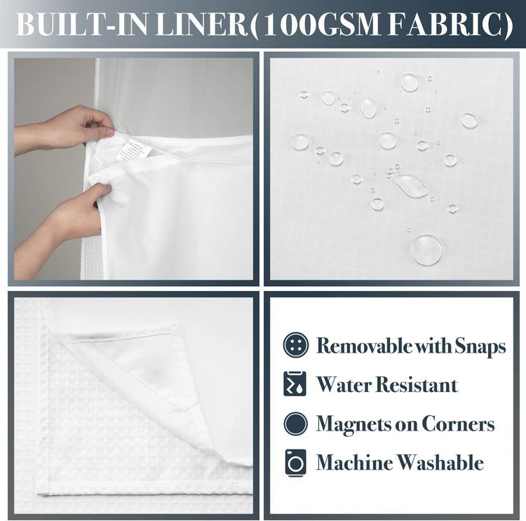 No. 3 - N&Y HOME Waffle Weave Shower Curtain - 3