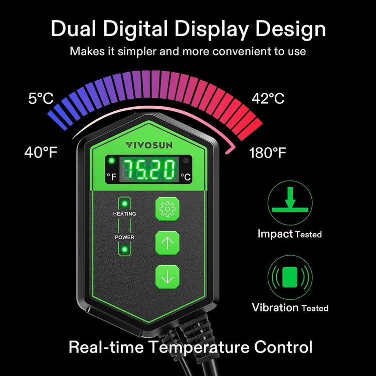 No. 2 - VIVOSUN 10"x 20.75" Seedling Heat Mat and Digital Thermostat Combo Set - 5