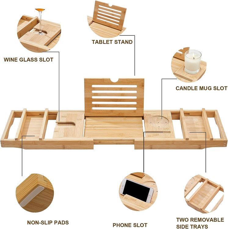 No. 9 - Bamboo Bath Tray - 4