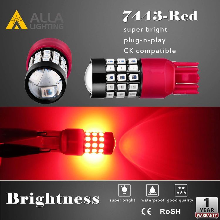 No. 10 - Alla Lighting Upgraded T20 7440 7443 LED Strobe Brake Lights Bulbs - 4