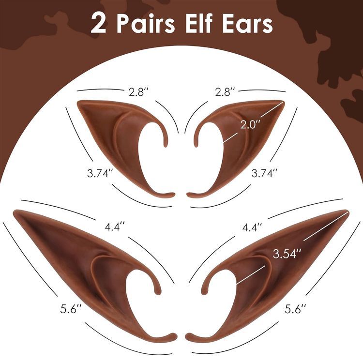 No. 2 - FRESHME 2 Pairs Brown Elf Ears - 5