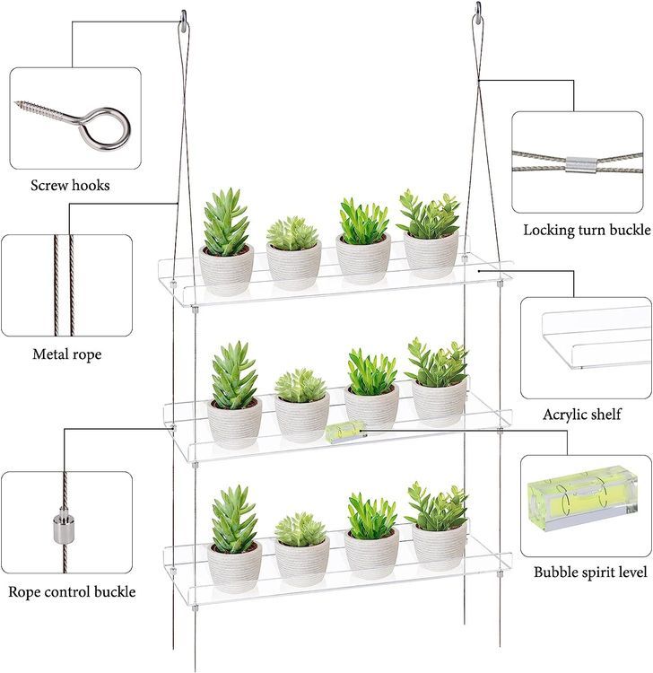 No. 1 - Sumerflos 3-Tier Acrylic Window Boxes Plant Shelves - 3