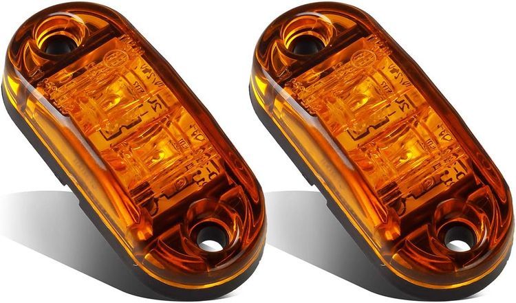 No. 5 - Partsam 2x Oval 2.5" Trailer Truck Amber Led Side Marker Lights Lamps - 1