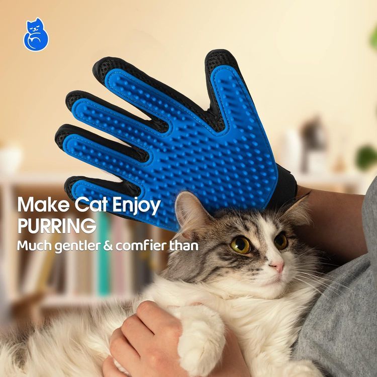 No. 3 - DELOMO Upgrade Pet Grooming Gloves - 3