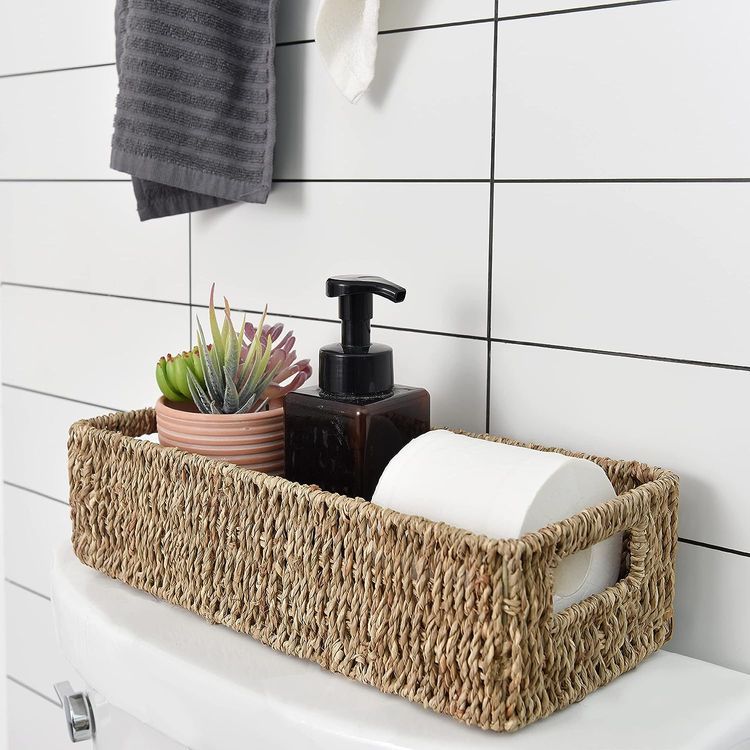 No. 4 - StorageWorks Seagrass Baskets with Built-in Handles - 4