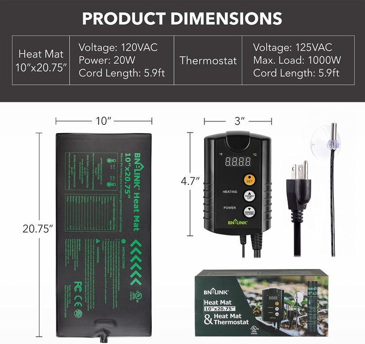No. 4 - BN-LINK Durable Seedling Heat Mat Heating Pad - 2