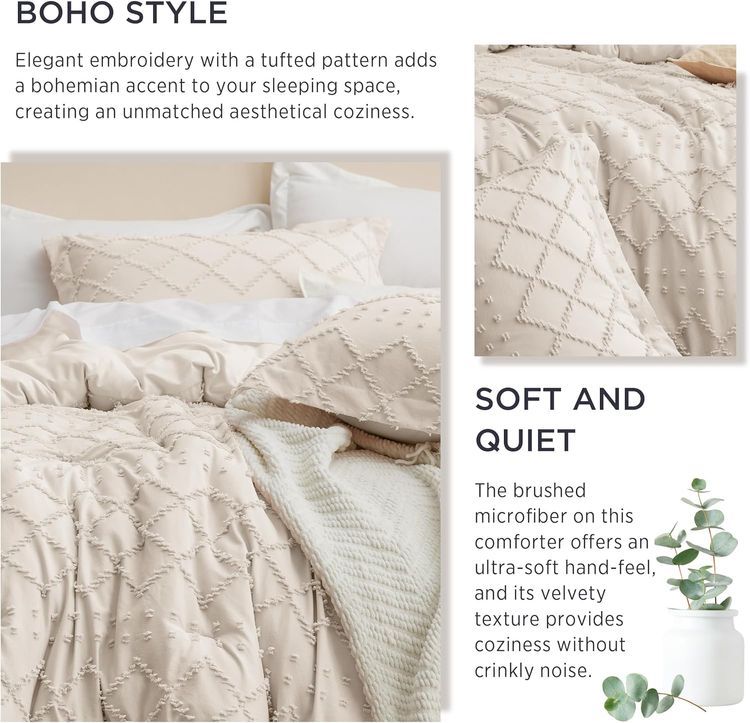 No. 6 - Bedsure Boho Comforter Set - 5