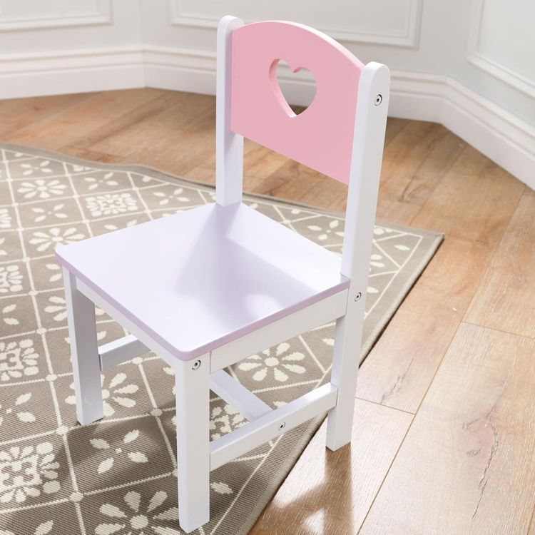 No. 2 - KidKraft Wooden Heart Table & Chair Set with 4 Storage Bins - 5