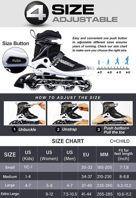 No. 2 - PAPAISON Adjustable Inline Skates - 3