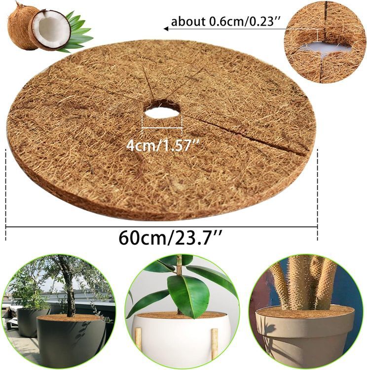 No. 3 - ZeeDix 6 Pcs Coconut Fibers Mulch Ring Tree Protector Mat - 2