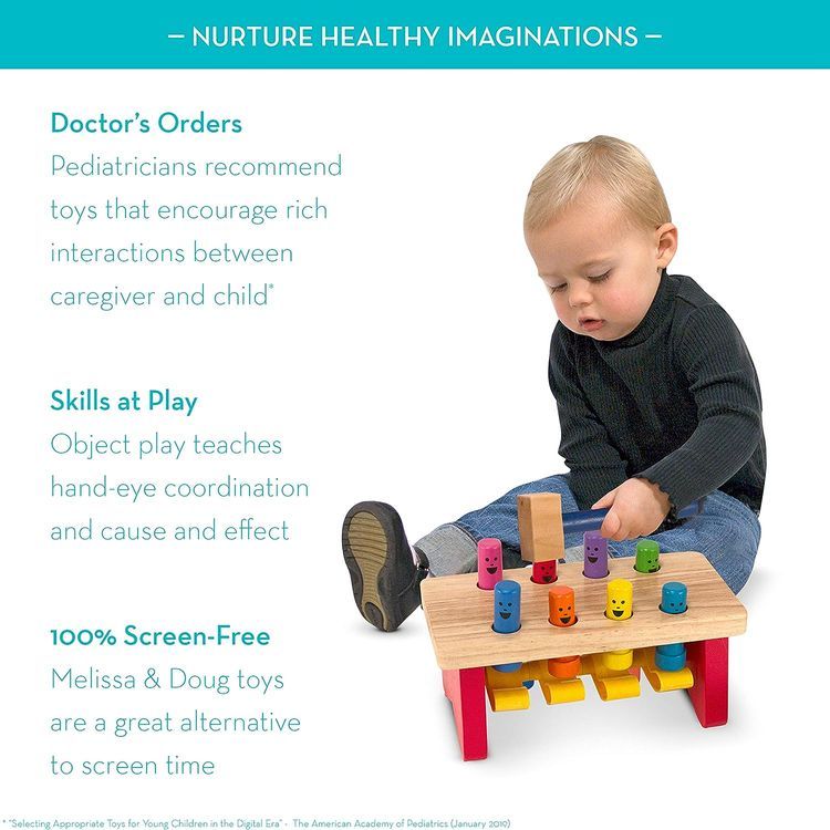 No. 4 - Melissa & Doug Deluxe Pounding Bench Wooden Toy - 3