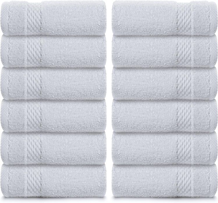 No. 5 - White Classic Washcloths - 2