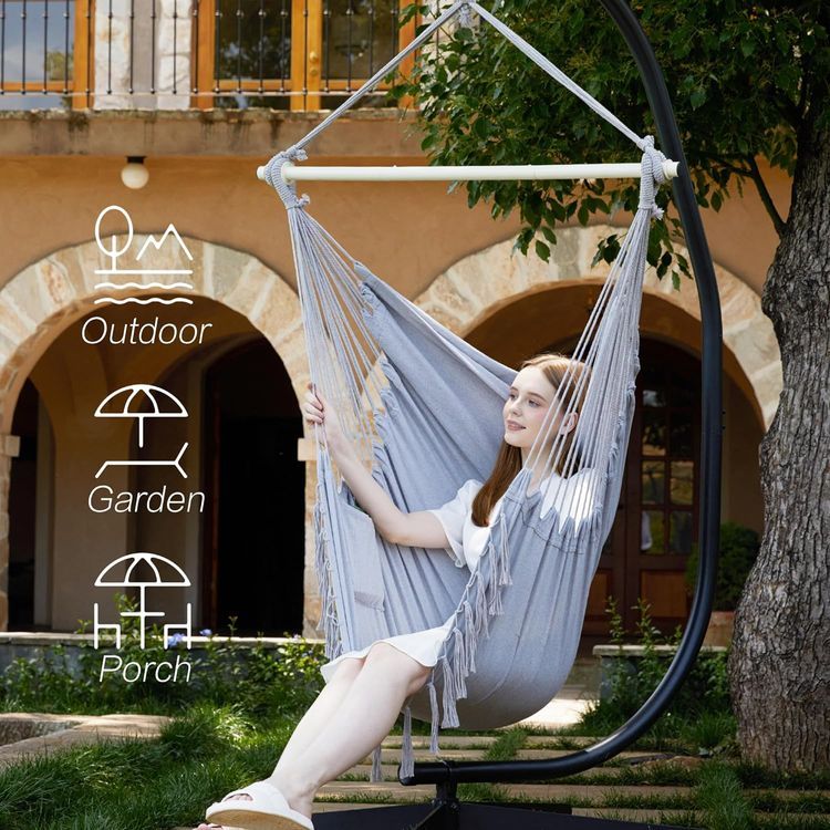 No. 9 - PNAEUT Hammock Chair Hanging Rope Swing - 3