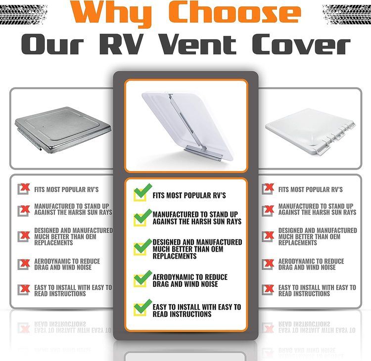 No. 1 - Camp'N 14" Universal RV, Trailer, Camper, Motorhome Roof Vent Cover - Vent Lid Replacement - 5