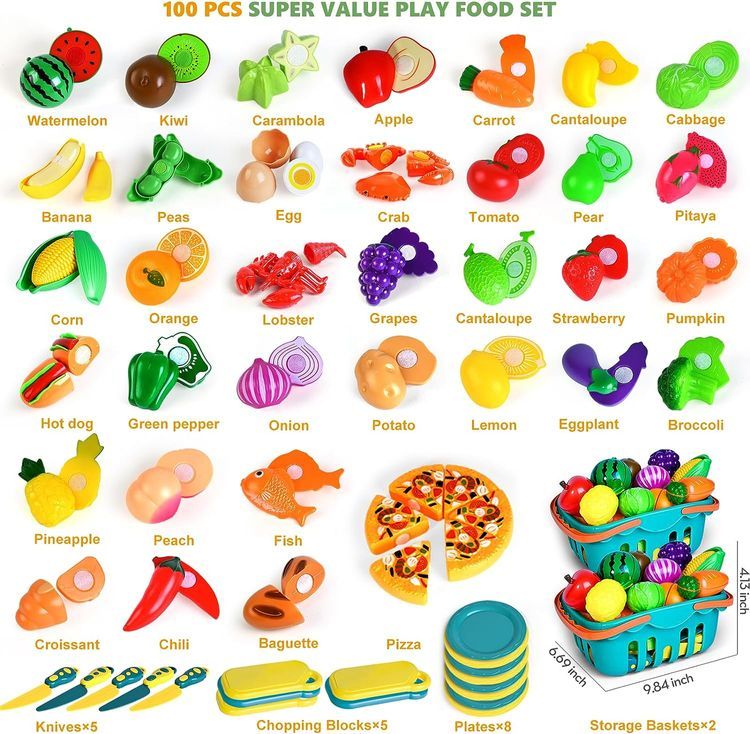 No. 7 - BAODLON 100 Pcs Play Food Set - 2