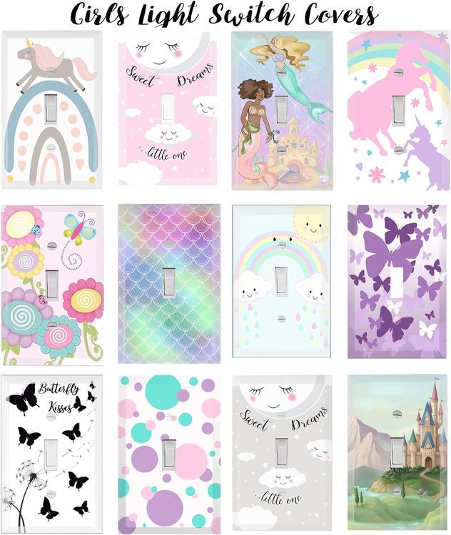 No. 6 - Create-A-Mural Pastel Unicorn Nursery Switch Plates - 5