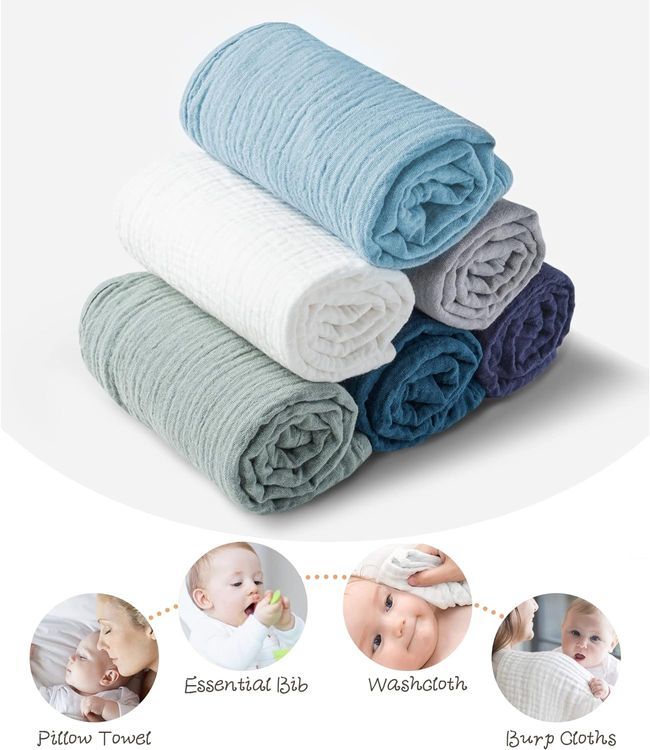 No. 5 - Konssy Muslin Baby Burp Cloths Sets - 5