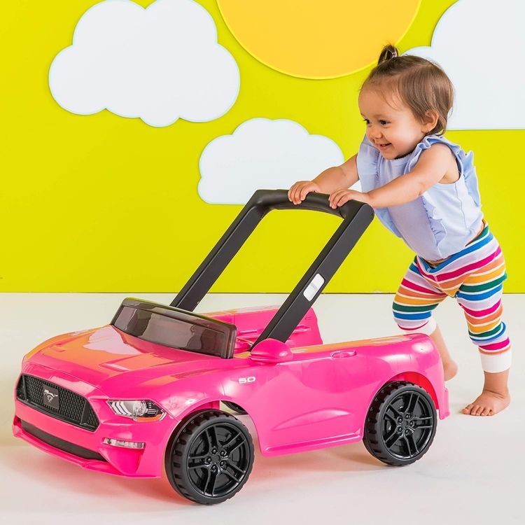 No. 6 - Bright Starts Ford Mustang 4-in-1 Pink Baby Walker - 4