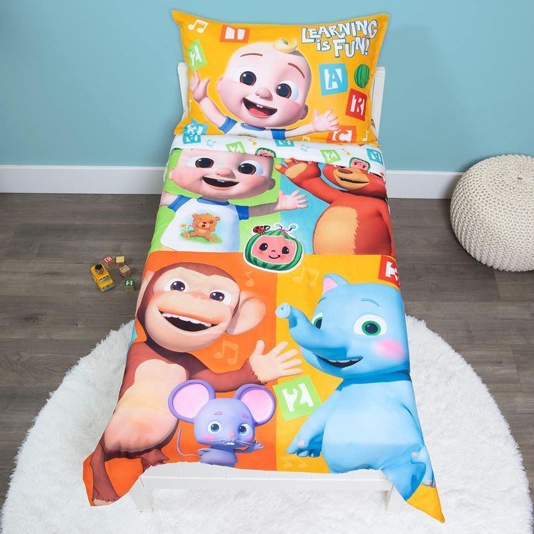 No. 9 - CoComelon Learning is Fun 4 Piece Toddler Bedding Set - 1