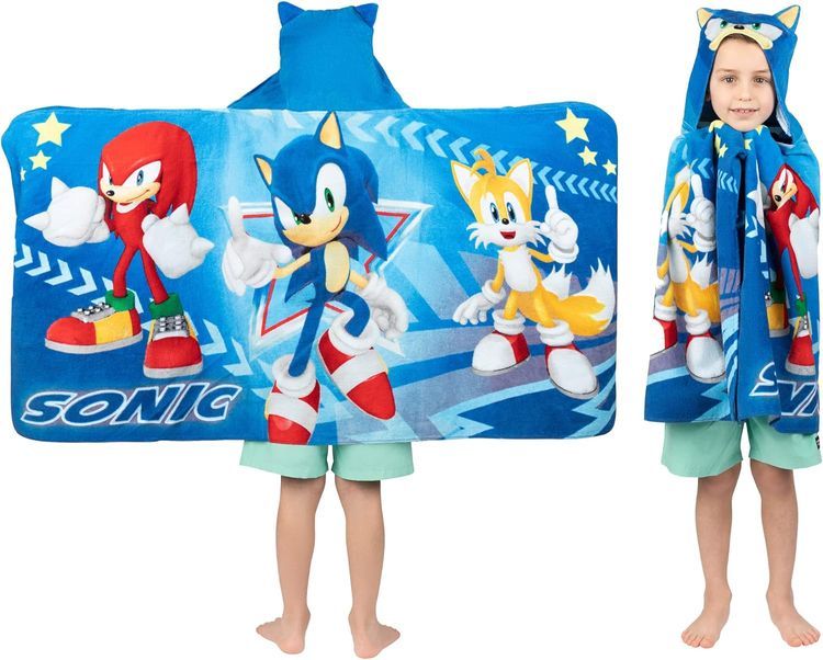 No. 7 - Franco Sonic The Hedgehog Kids' Hooded Towel - 1