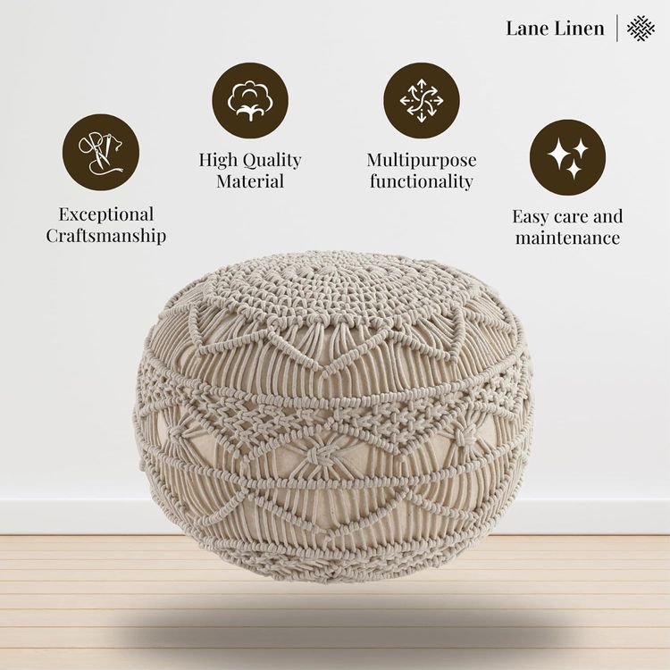 No. 3 - LANE LINEN Pouf Ottoman - 4