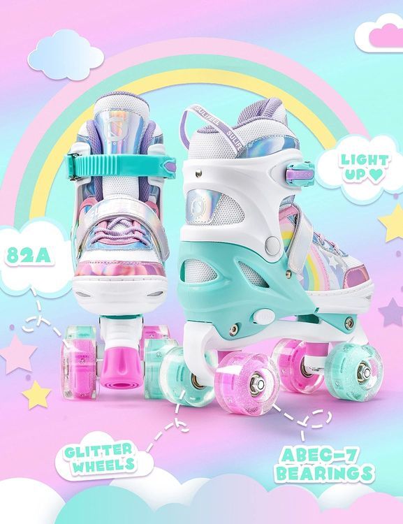 No. 1 - SULIFEEL Rainbow Unicorn Roller Skates - 4