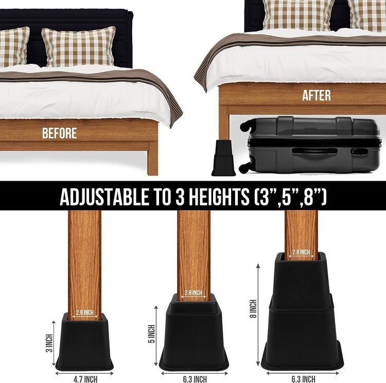 No. 1 - Utopia Bedding Adjustable Bed Furniture Risers - 5