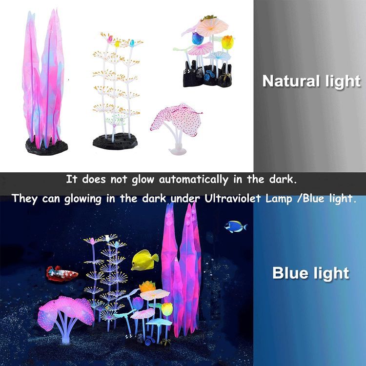 No. 7 - Lpraer 4 Pack Glow Aquarium Decorations - 3