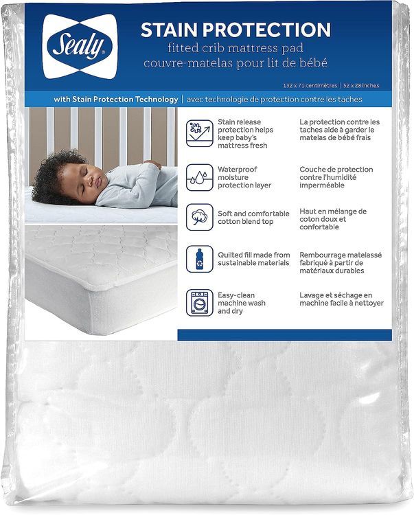 No. 7 - Sealy Stain Protection Crib Mattress Pad - 1