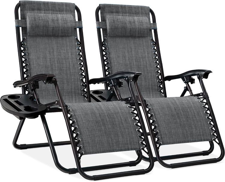 No. 1 - Best Choice Products Set of 2 Adjustable Steel Mesh Zero Gravity Lounge Chair Recliners - 1