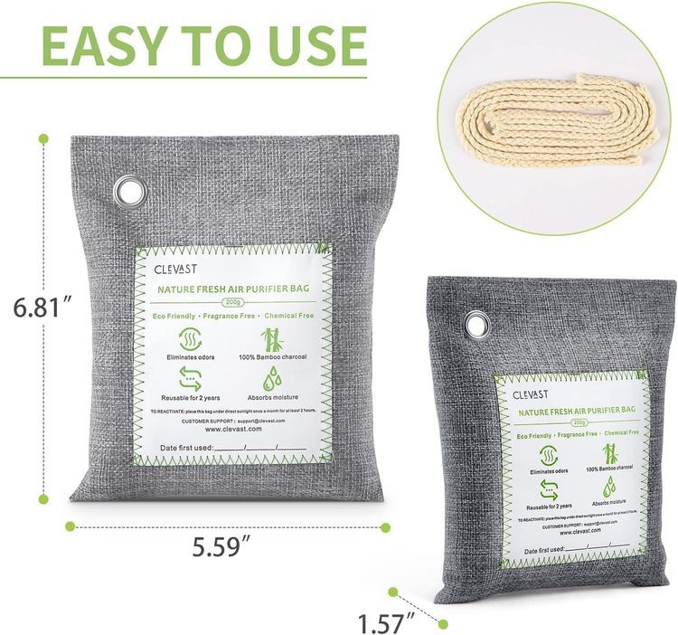 No. 4 - CLEVAST Bamboo Charcoal Air Purifying Bags - 5