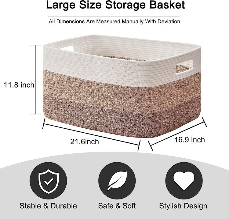 No. 5 - Large Rectangle Blanket Basket - 3