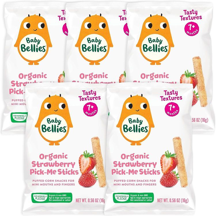 No. 4 - Little Bellies Organic Pick-Me Sticks Strawberry Puff Snacks - 1