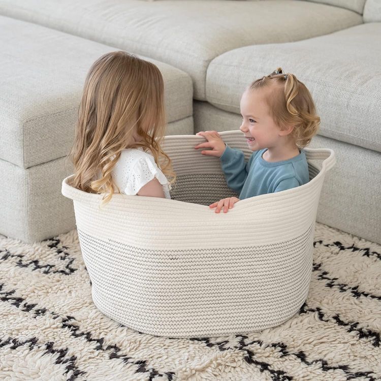 No. 3 - Little Hippo XXXL Cotton Rope Storage Basket - 5