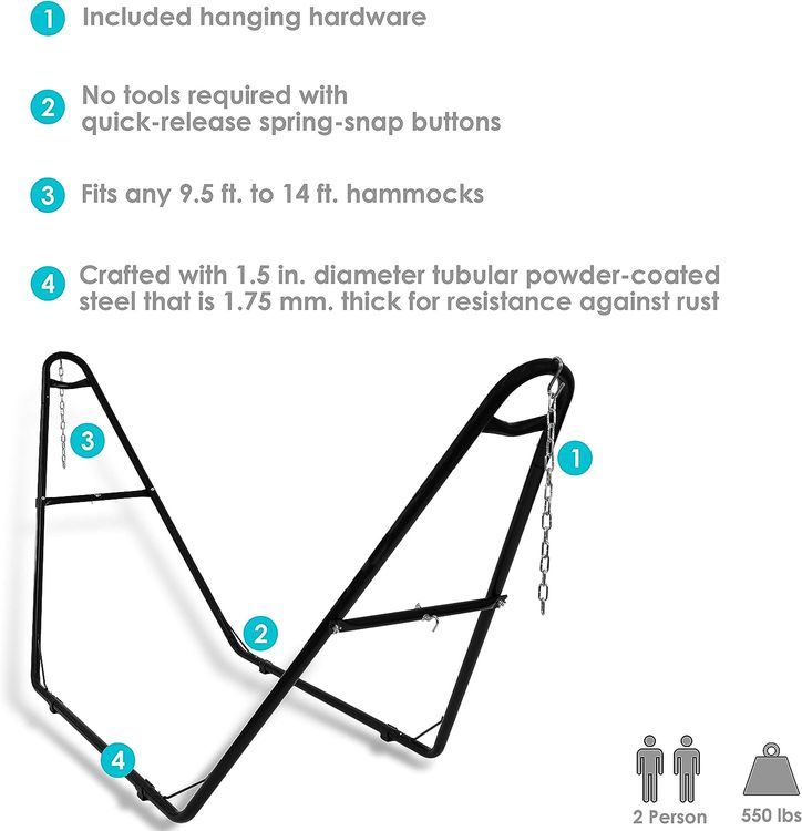 No. 5 - Sunnydaze Hammock Stand - 4