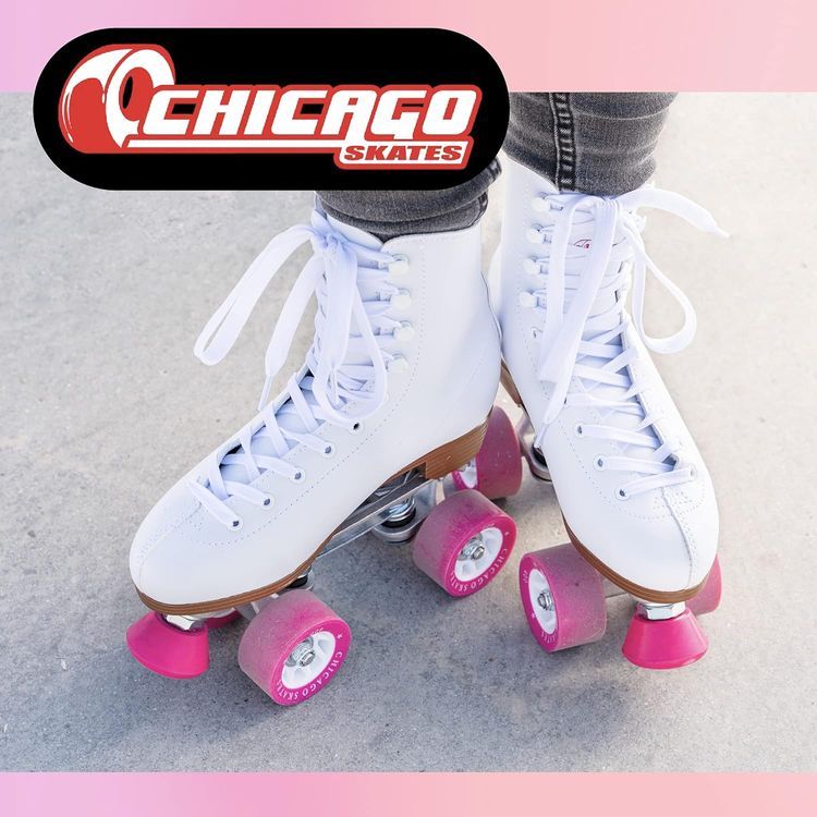 No. 2 - Chicago Women's Classic Roller Skates - Premium White Quad Rink Skates - 2