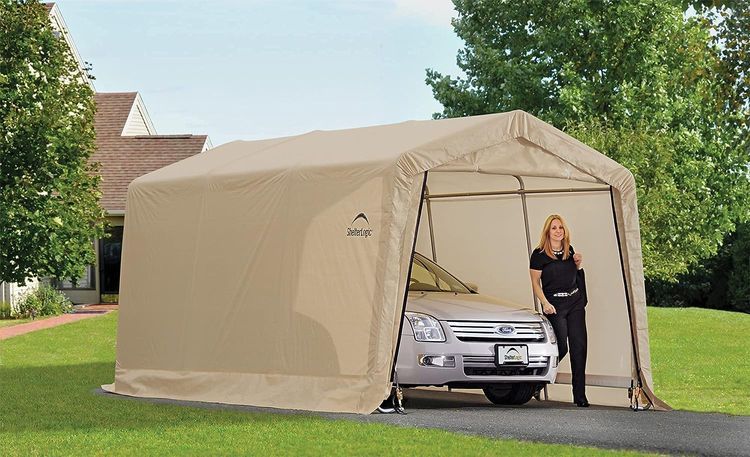 No. 1 - ShelterLogic 10' x 15' x 8' Peak Style Roof Instant Garage Carport - 3