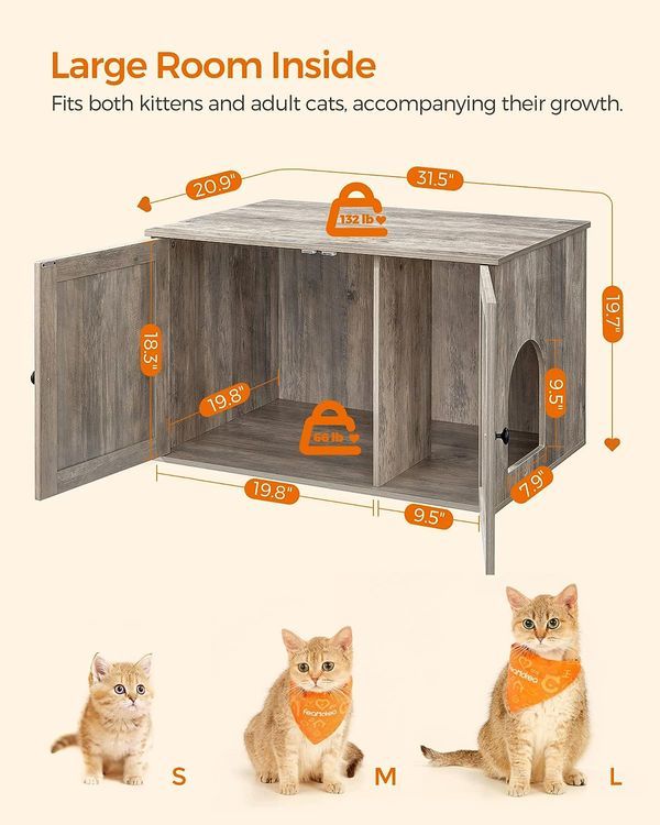 No. 5 - Feandrea Cat Litter Box Enclosure - 5