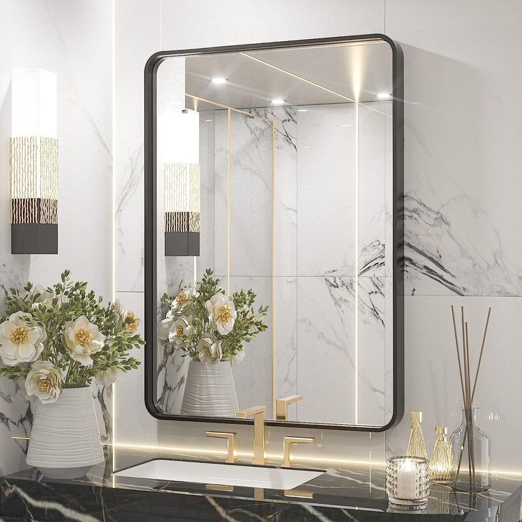 No. 2 - TETOTE Black Framed Mirrors for Bathroom - 1