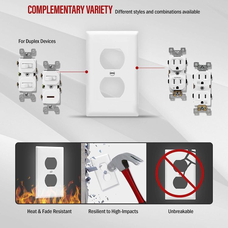 No. 1 - ENERLITES Duplex Wall Plates Kit - 5