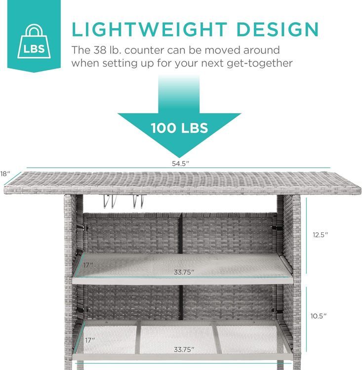 No. 8 - Best Choice Products Outdoor Patio Wicker Bar Counter Table - 4