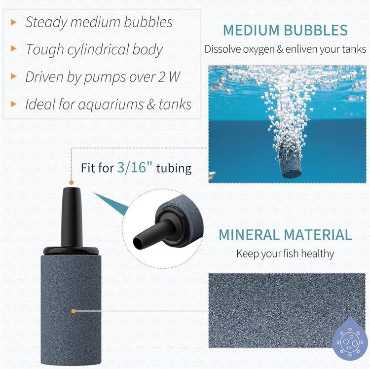 No. 4 - Pawfly Aquarium Air Stone Cylinders - 4